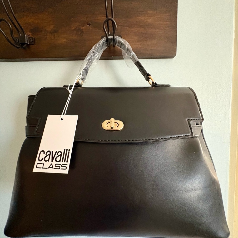 Cavalli Class by Robert Cavalli Elegant Black Satchel
